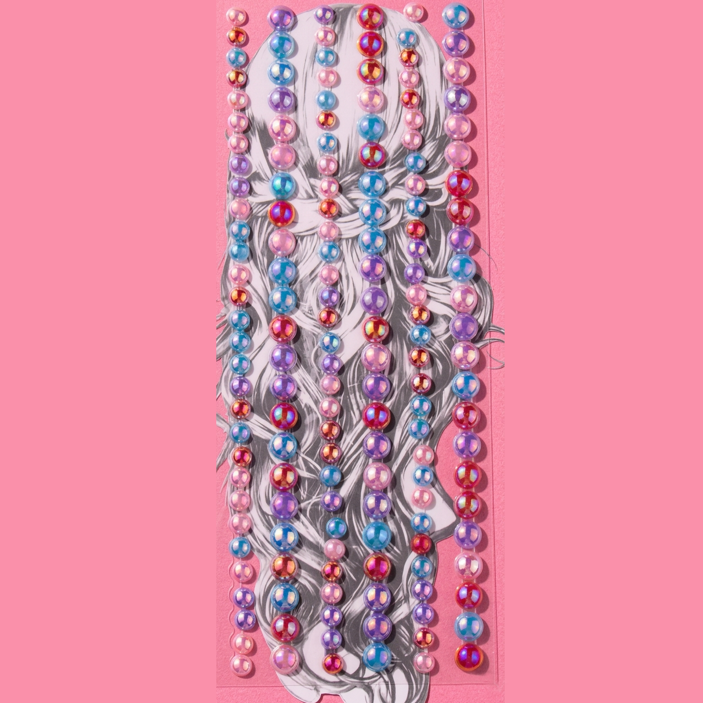 multicolor pearl hair stickers